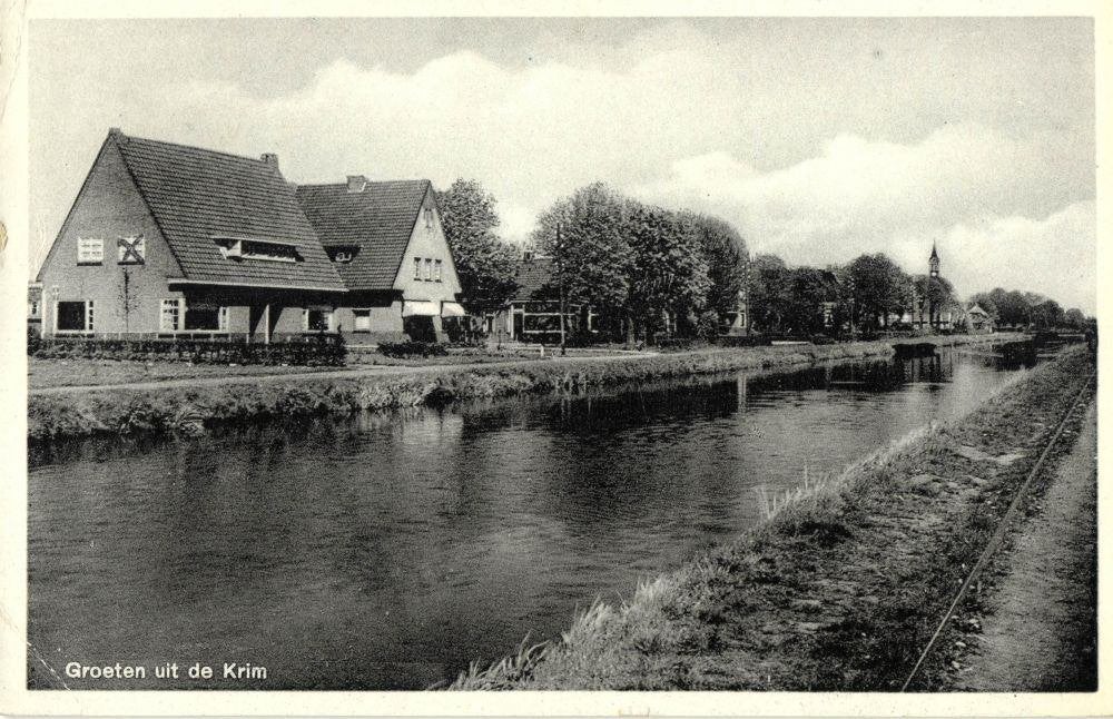 KRIM, Huizen langs het Kanaal (1938) Ansichtkaart, Verzamelen, Ansichtkaarten | Nederland, Ophalen of Verzenden, 1920 tot 1940