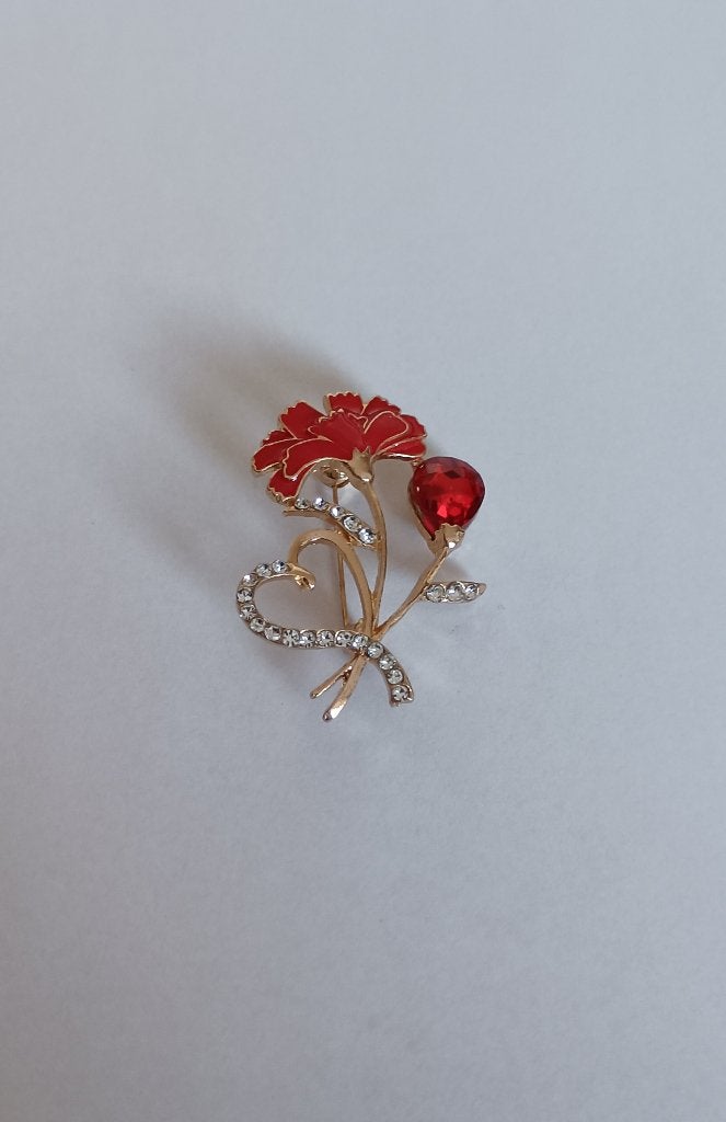Bloem broche, Overige materialen, 4 tot 7 cm, Overige kleuren, Nieuw