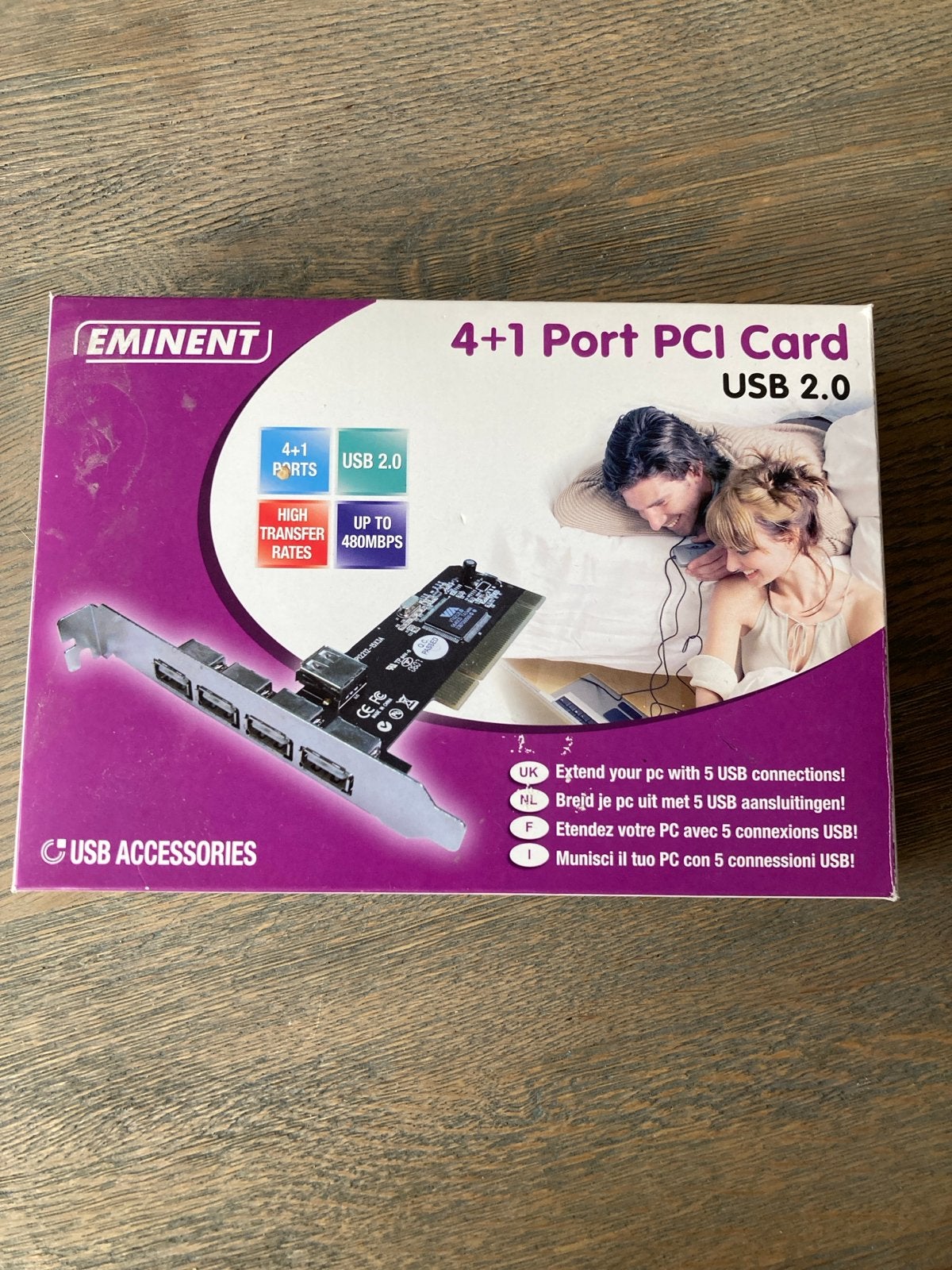 Eminent 4+1 Port PCI Card USB 2.0, Ophalen of Verzenden, Nieuw, Intern, Eminent