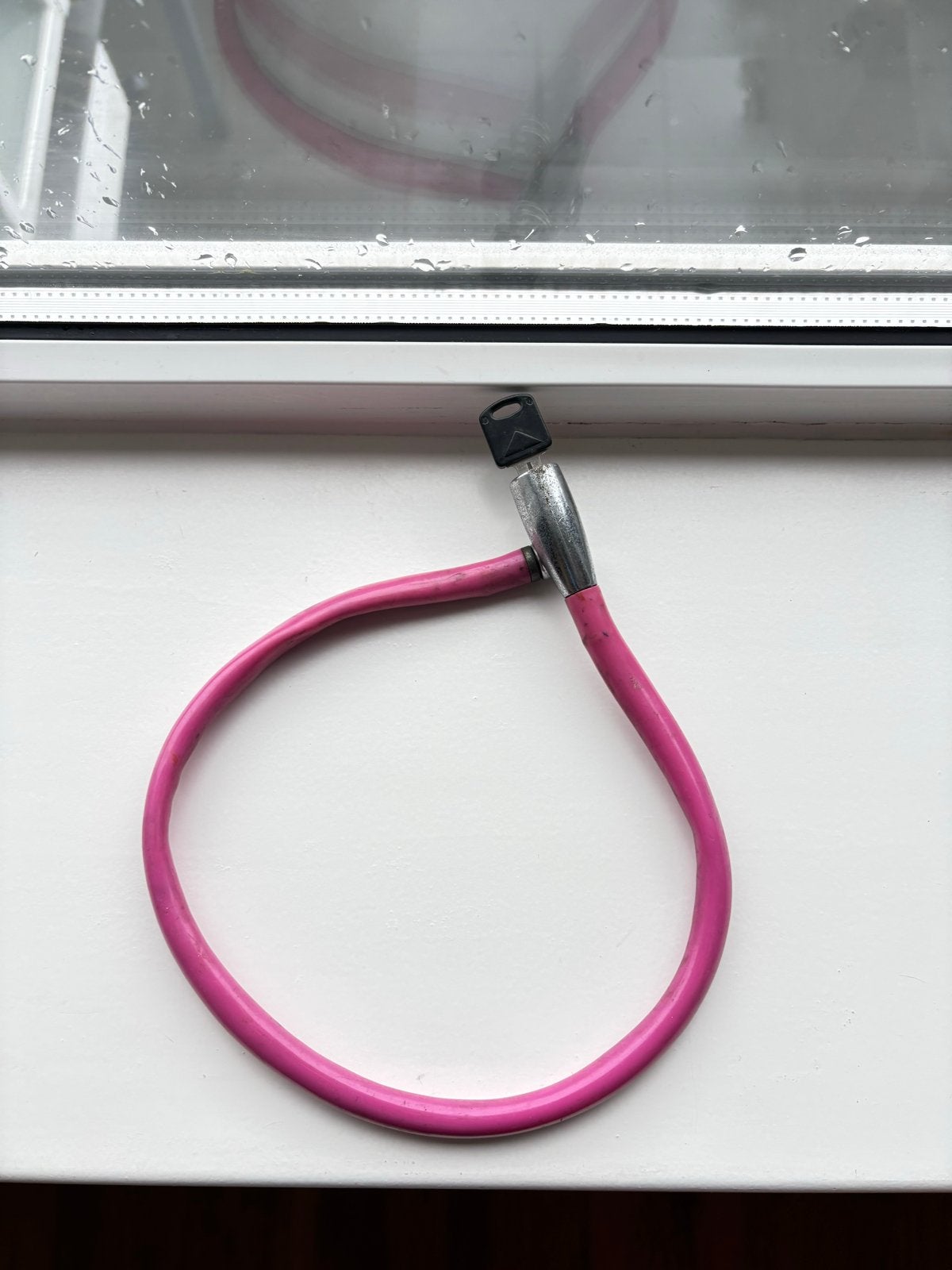 Roze fietsslot met sleutel, Ophalen of Verzenden, Gebruikt