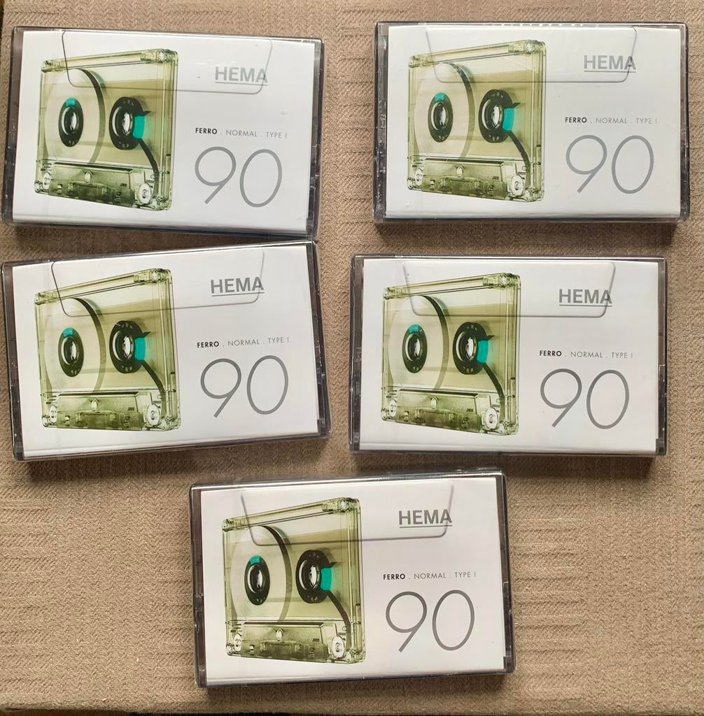 5x NOS HEMA FERRO 90 NIEUW type I cassettebandjes cassettes, HEMA, Nieuw in verpakking, Nvt, Verzenden