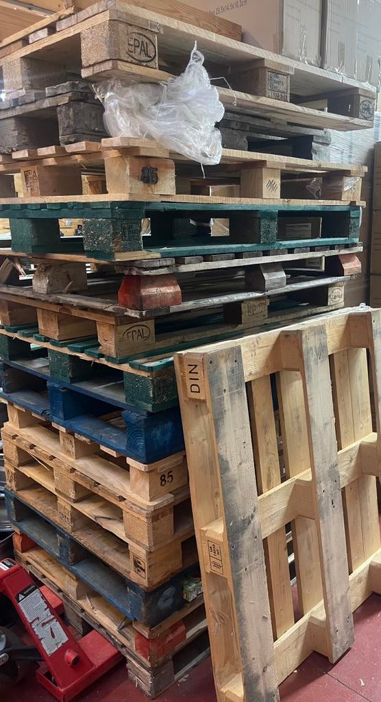 Partij pallets, Ophalen, Gebruikt, Minder dan 25 mm, Pallet