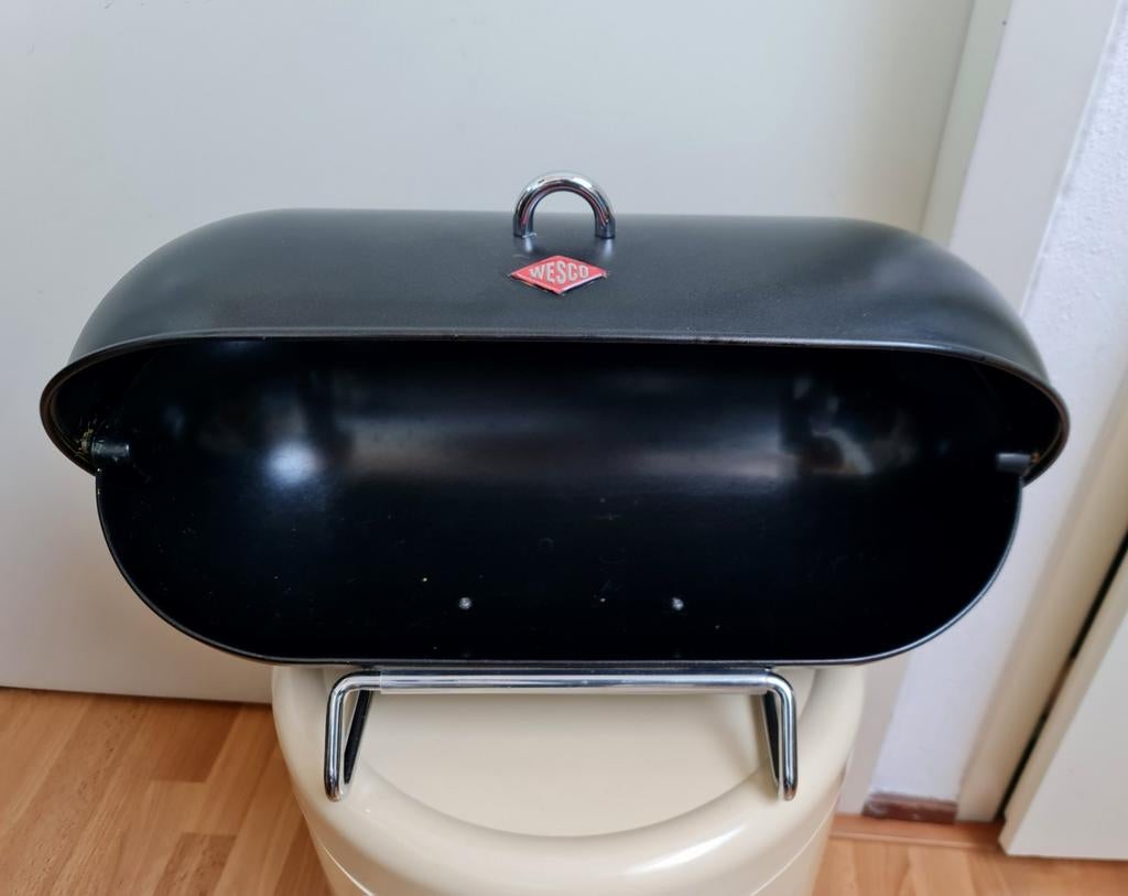 Wesco Breadboy broodtrommel zwart metallic heel goede staat, Ophalen, Gebruikt