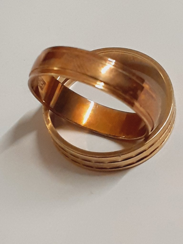 2 gouden ringen 585, 18 tot 19, Gebruikt, Ophalen of Verzenden, Dame of Heer