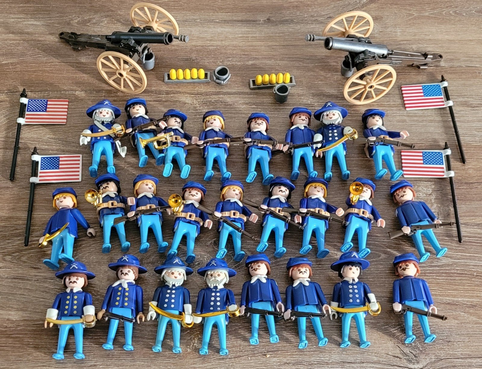 Playmobil civil war soldaten en kanon, Gebruikt, Losse onderdelen, Figuren, Historisch
