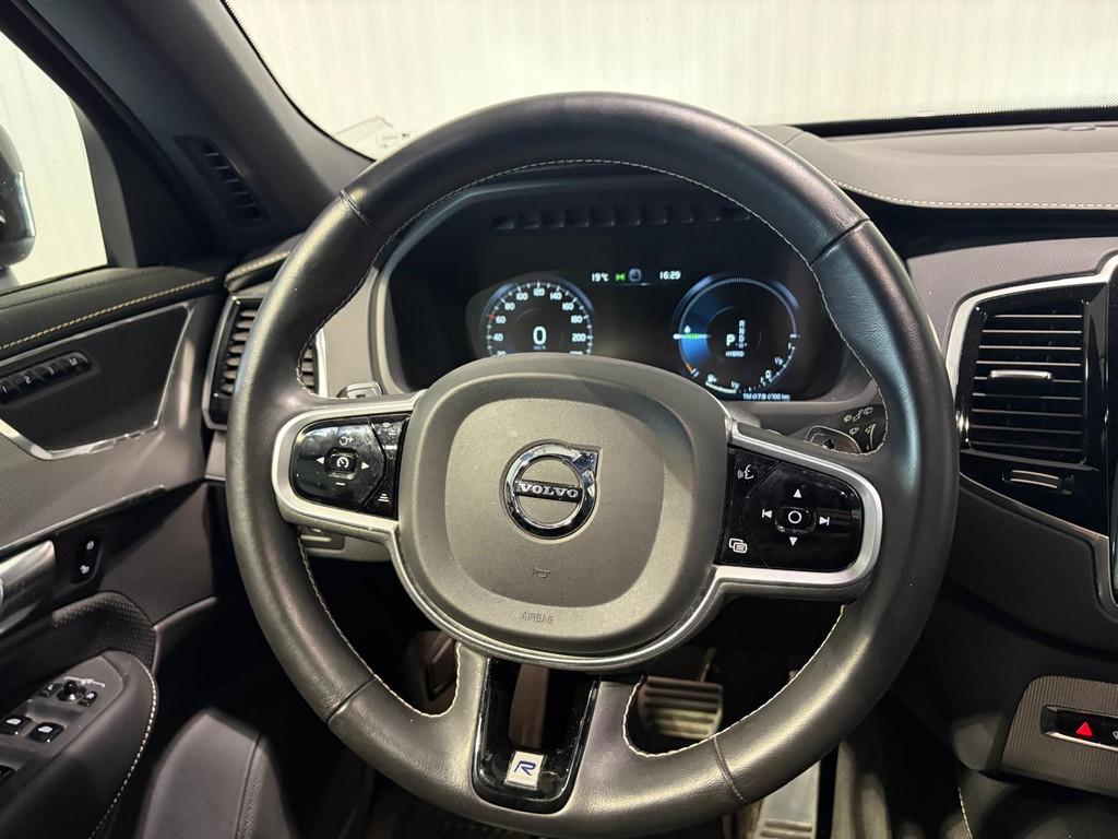 Volvo XC90 T8 Aut. R-Design ACC Luchtvering Leder Parkeercam, Zwart, 4 cilinders, Blauw, 7 stoelen