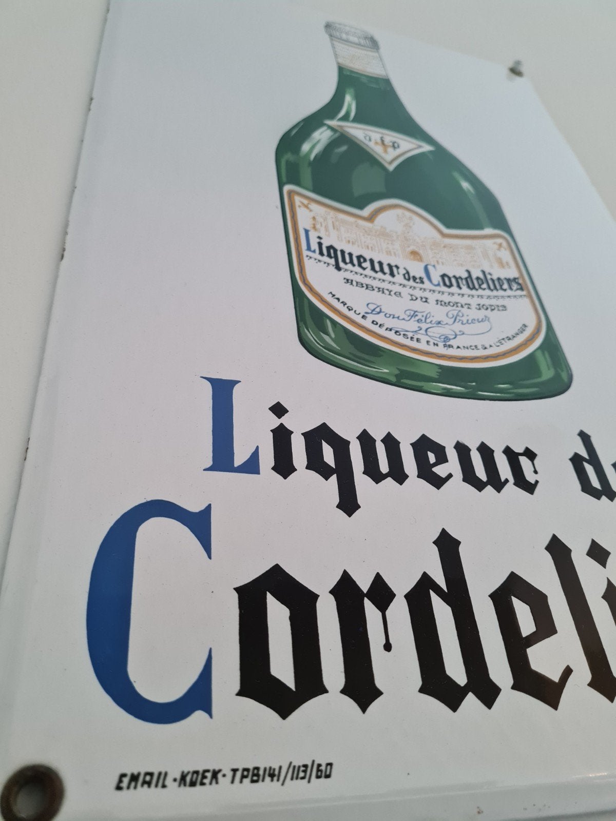 Emaille bord cordeliers, Ophalen of Verzenden