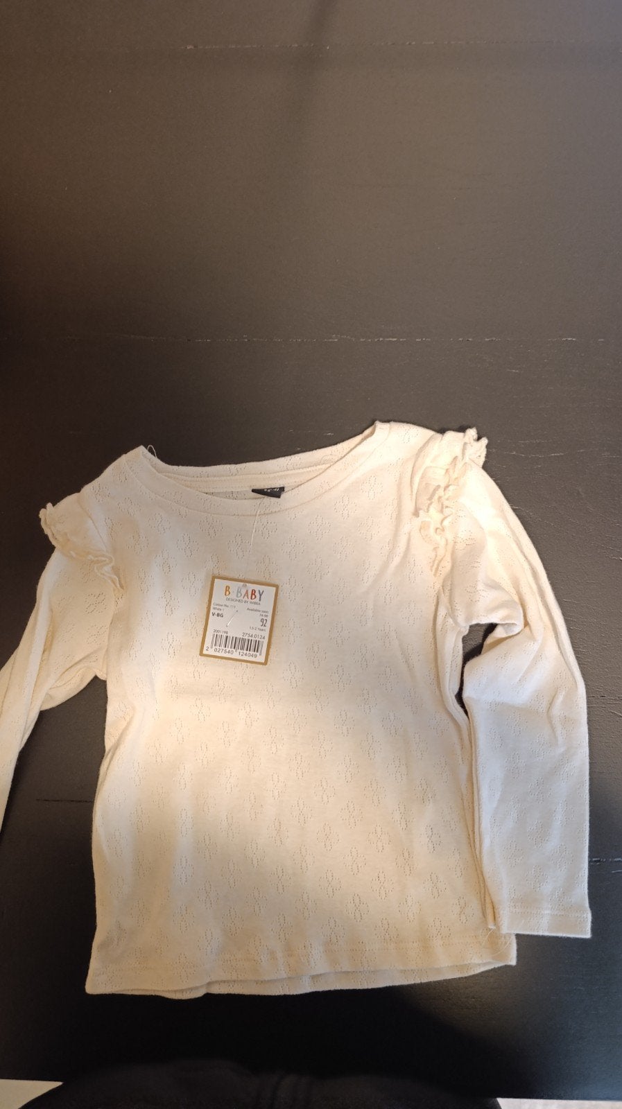 B.Baby Longsleeve met Ruches - Nieuw met kaartje, Meisje, Nieuw, Ophalen of Verzenden, Shirt of Longsleeve