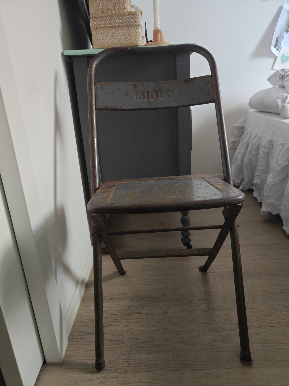 Vintage ijzeren klapstoel - Industriële stijl, Ophalen