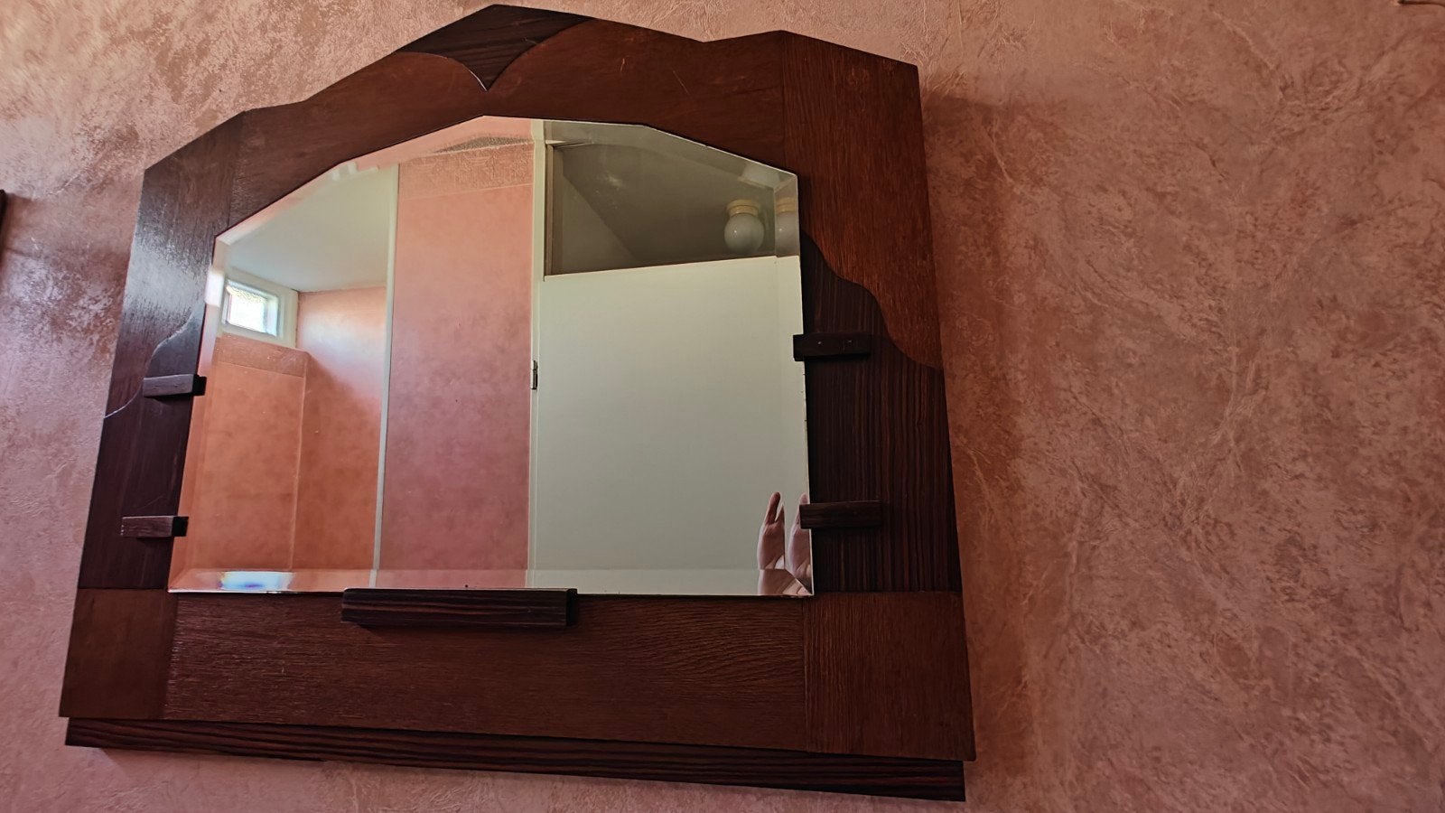 Spiegel met uniek design vintage art deco, Ophalen, Gebruikt, 75 tot 100 cm, Minder dan 100 cm