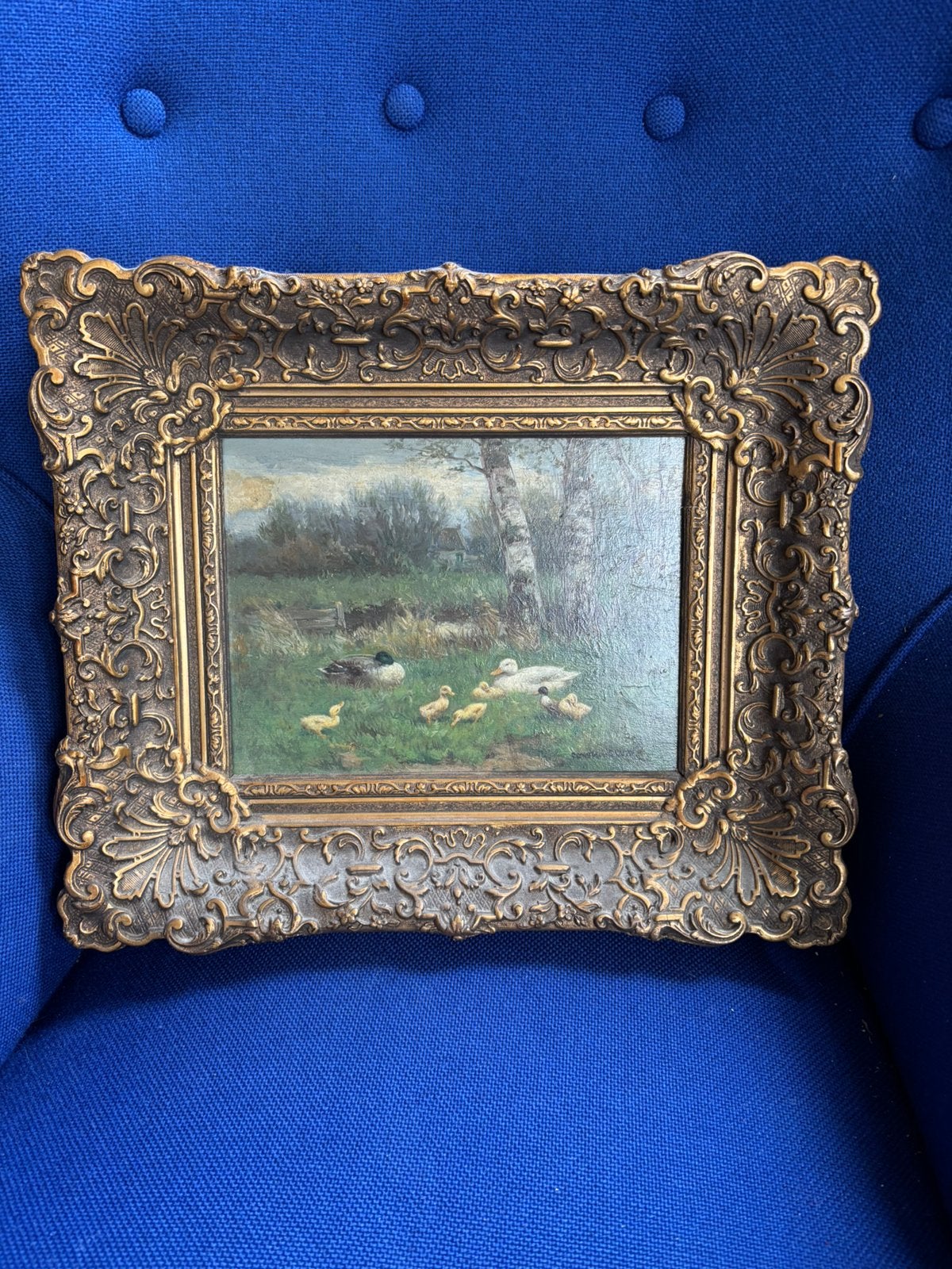 Constant Artz - een eendenfamilie in lijst, Antiek en Kunst, Kunst | Schilderijen | Klassiek, Ophalen, Overige stijlen, Dieren