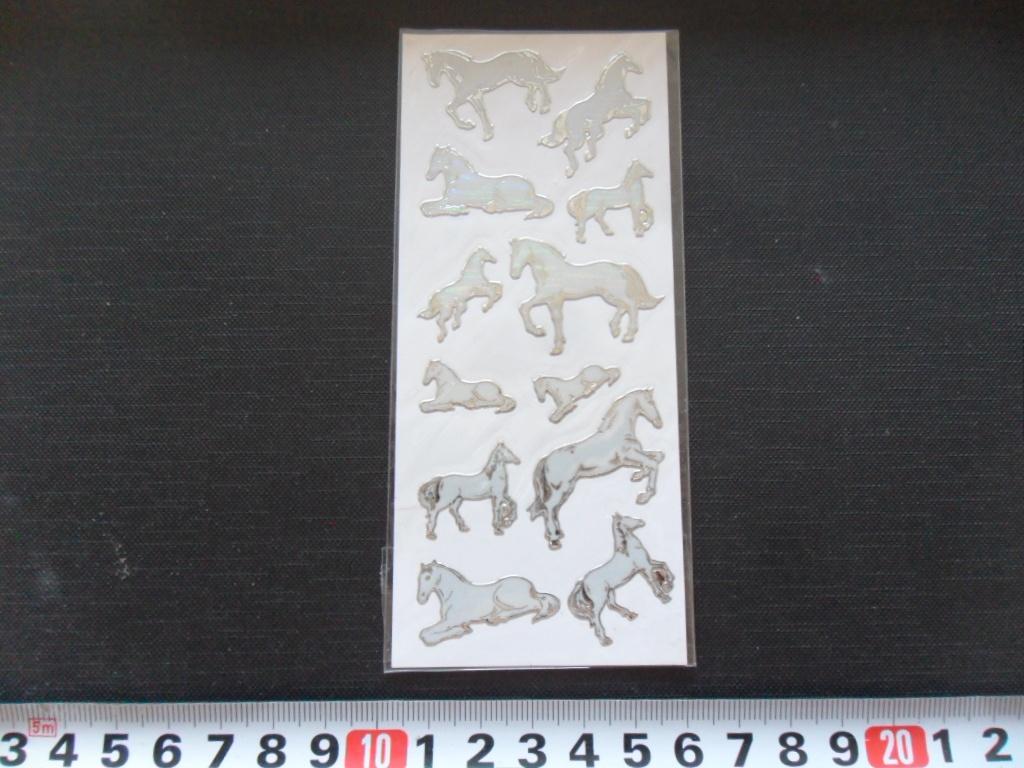 sticker Set paard paarden zilver GD088, Ophalen, Zo goed als nieuw