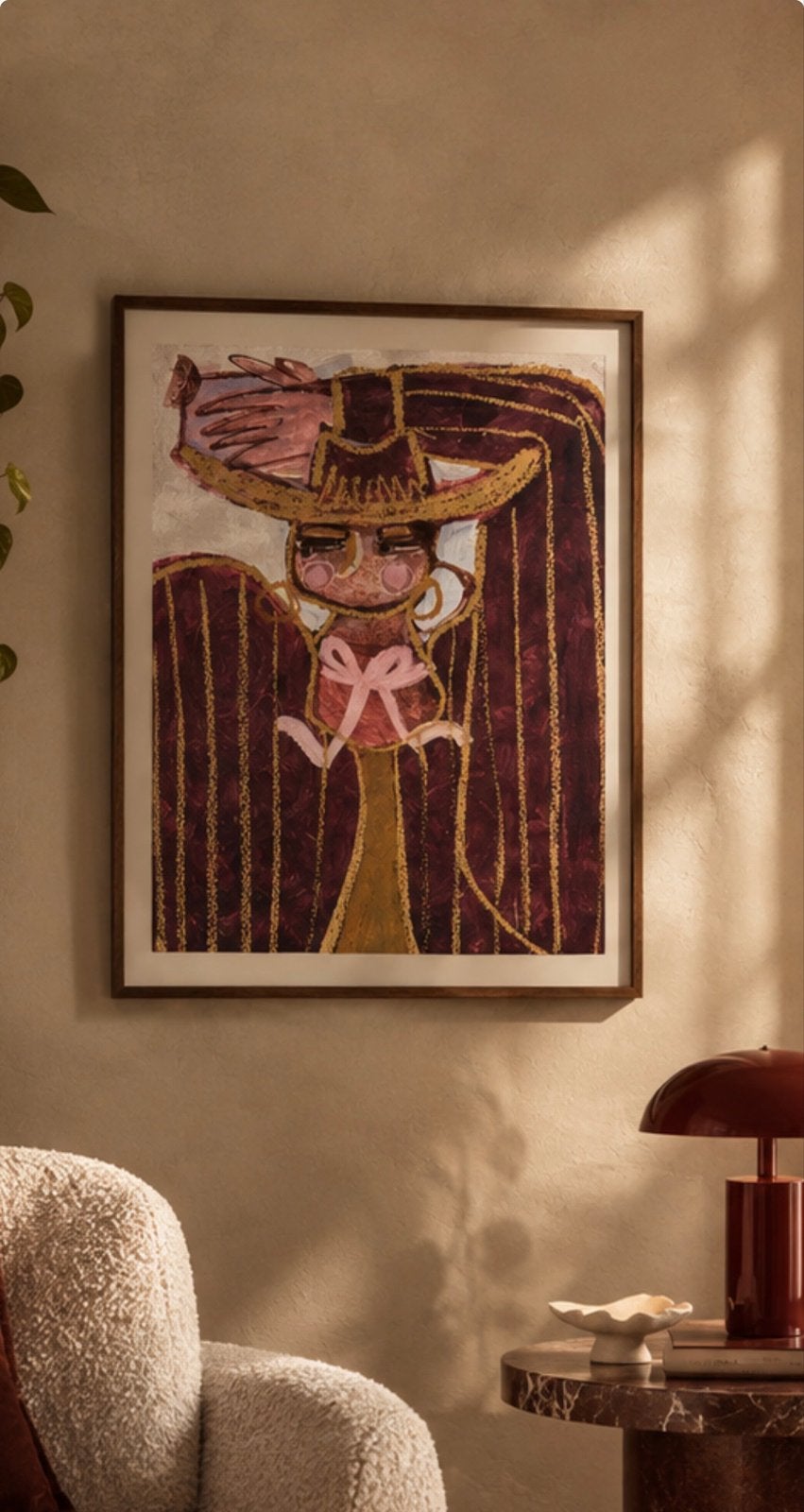 Abstracte Cowboy Poster - 30x40 cm, Verzenden