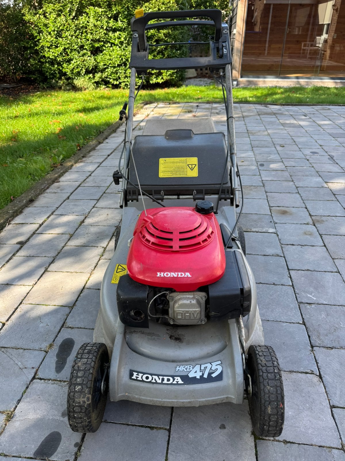 Honda HRB 475 grasmaaier, Tuin en Terras, Ophalen, Gebruikt, Opvangbak, Benzine-grasmaaier