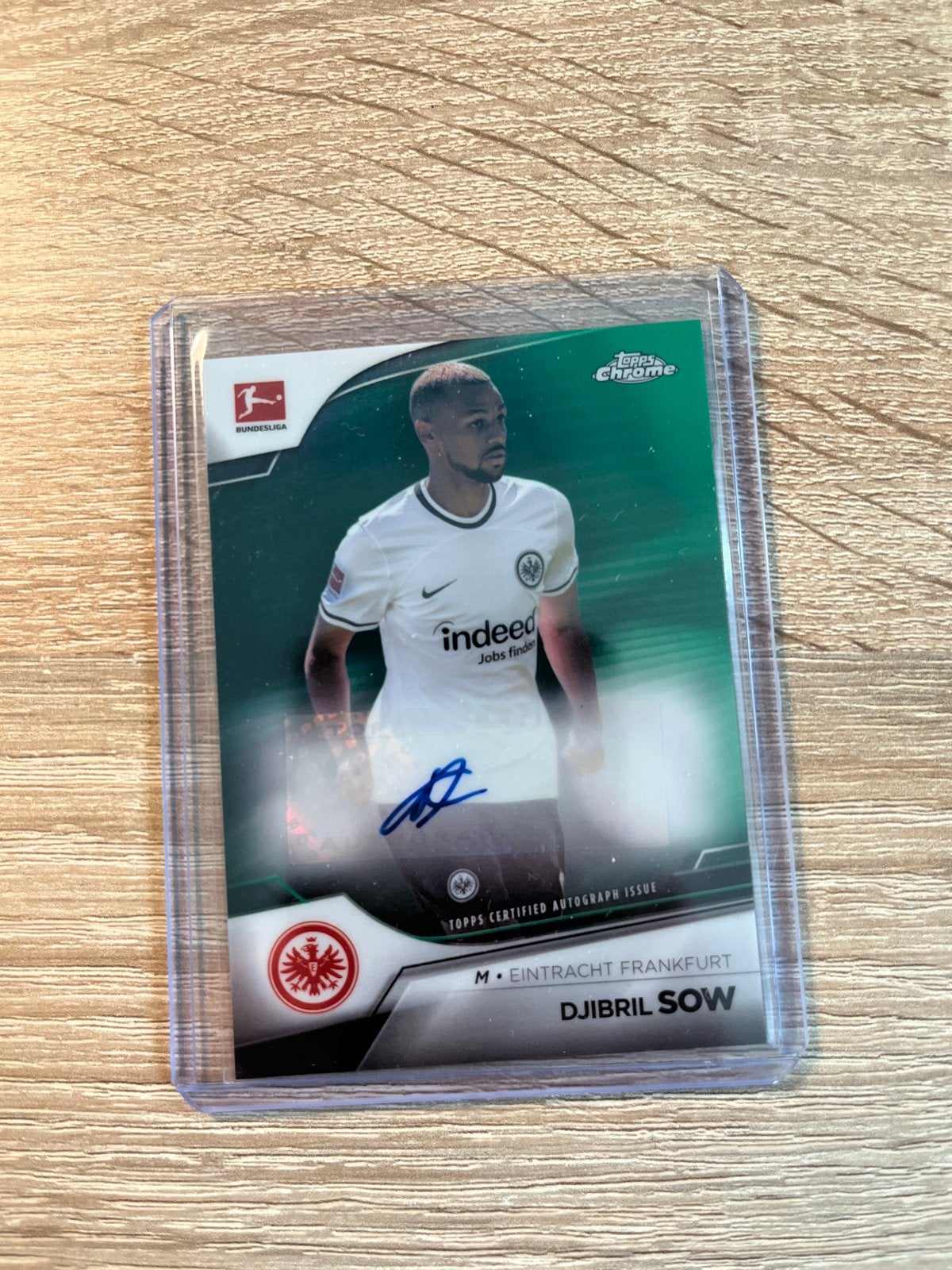D. Sow Topps Chrome Autograph Kaart 66/99 Eintracht Frankfur, Ophalen of Verzenden, Zo goed als nieuw, Buitenlandse clubs, Spelerskaart