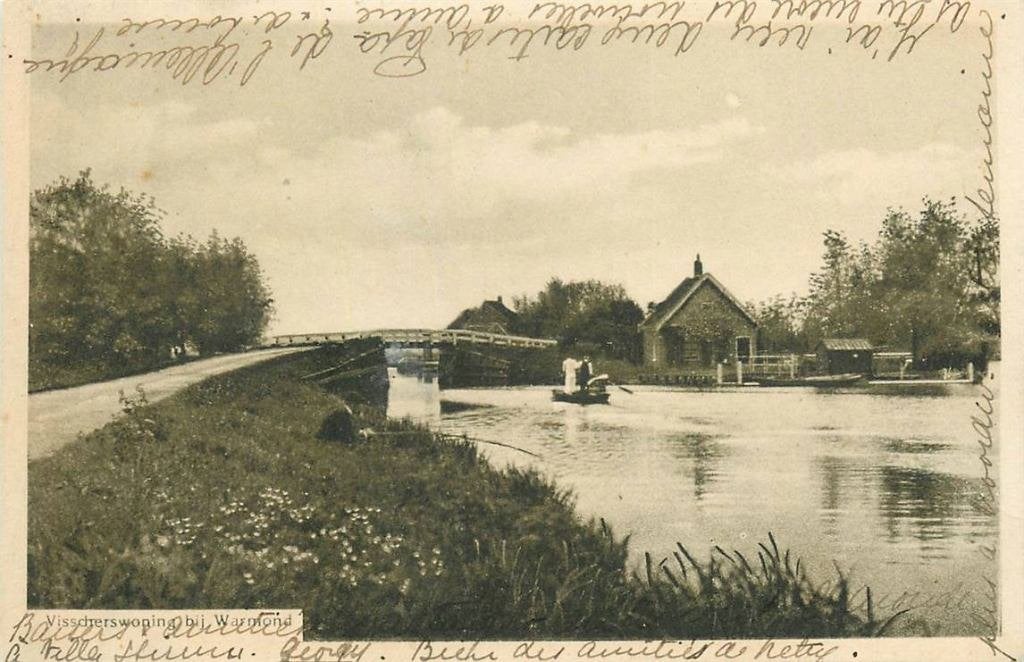 388-427-025 Warmond Visscherswoning, Verzamelen, Verzenden, Voor 1920, Zuid-Holland