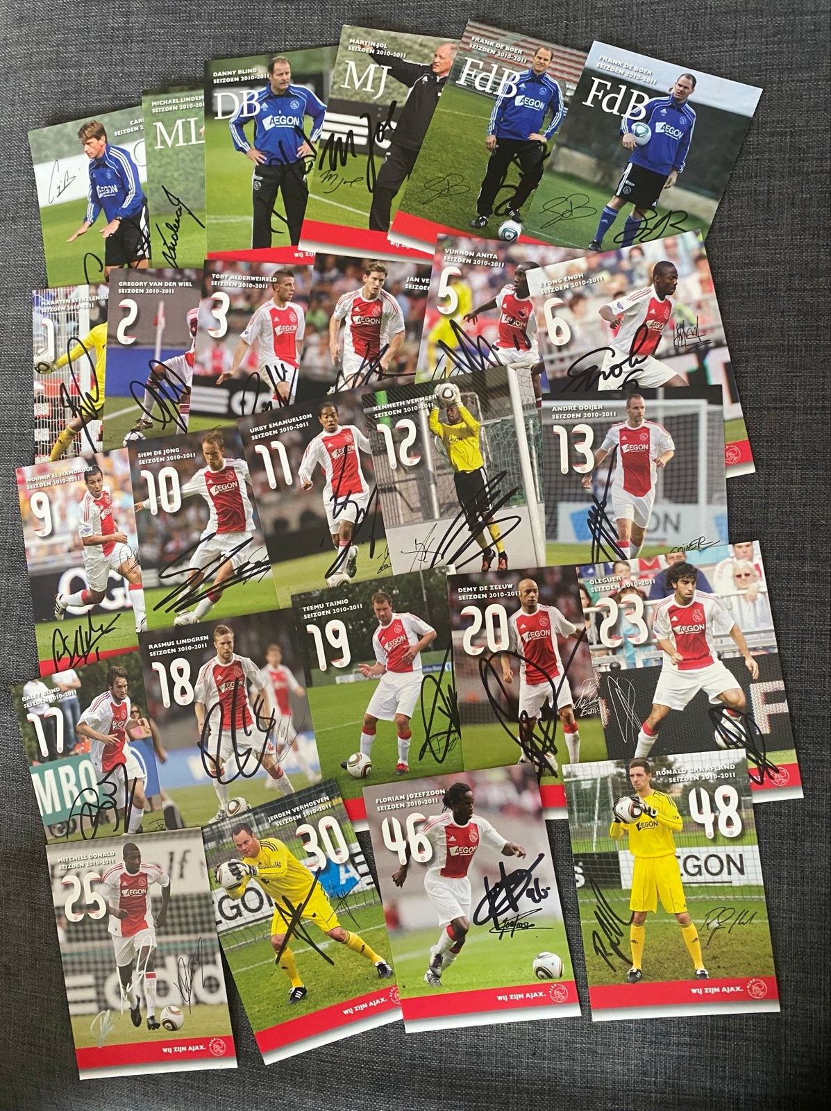 Gesigneerde Ajax spelerskaarten seizoen 2010-2011, Ophalen of Verzenden, Zo goed als nieuw, Ajax, Spelerskaart