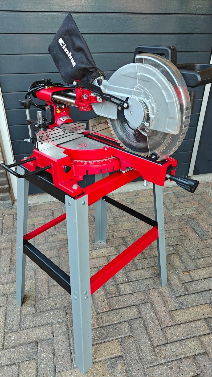 Einhell afkortzaag radiaalzaag  TC-SM 2531/1 U met onderstel, Ophalen, 70 mm of meer, Einhell, Zo goed als nieuw