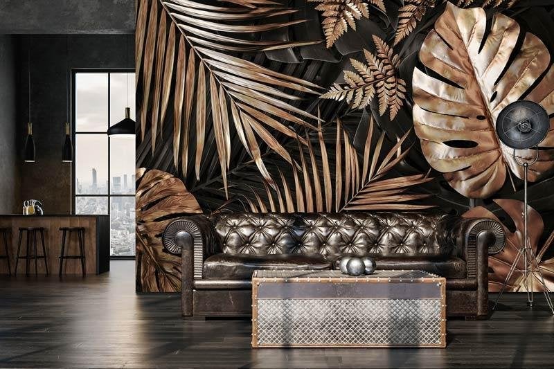 Fotobehang / Behang - Jungle - Gouden Bladeren, Huis en Inrichting, Fotobehangkoning.nl, Bladeren, Hoogeveen, Info@fotobehangkoning.nl