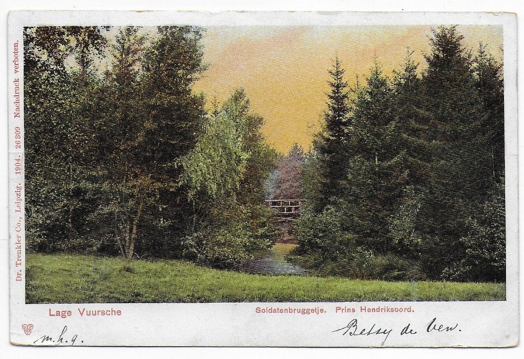 Lage Vuursche Soldatenbruggetje Ansichtkaart 1905 (B8289 ), Ophalen of Verzenden, 1980 tot heden, Gelopen, Utrecht