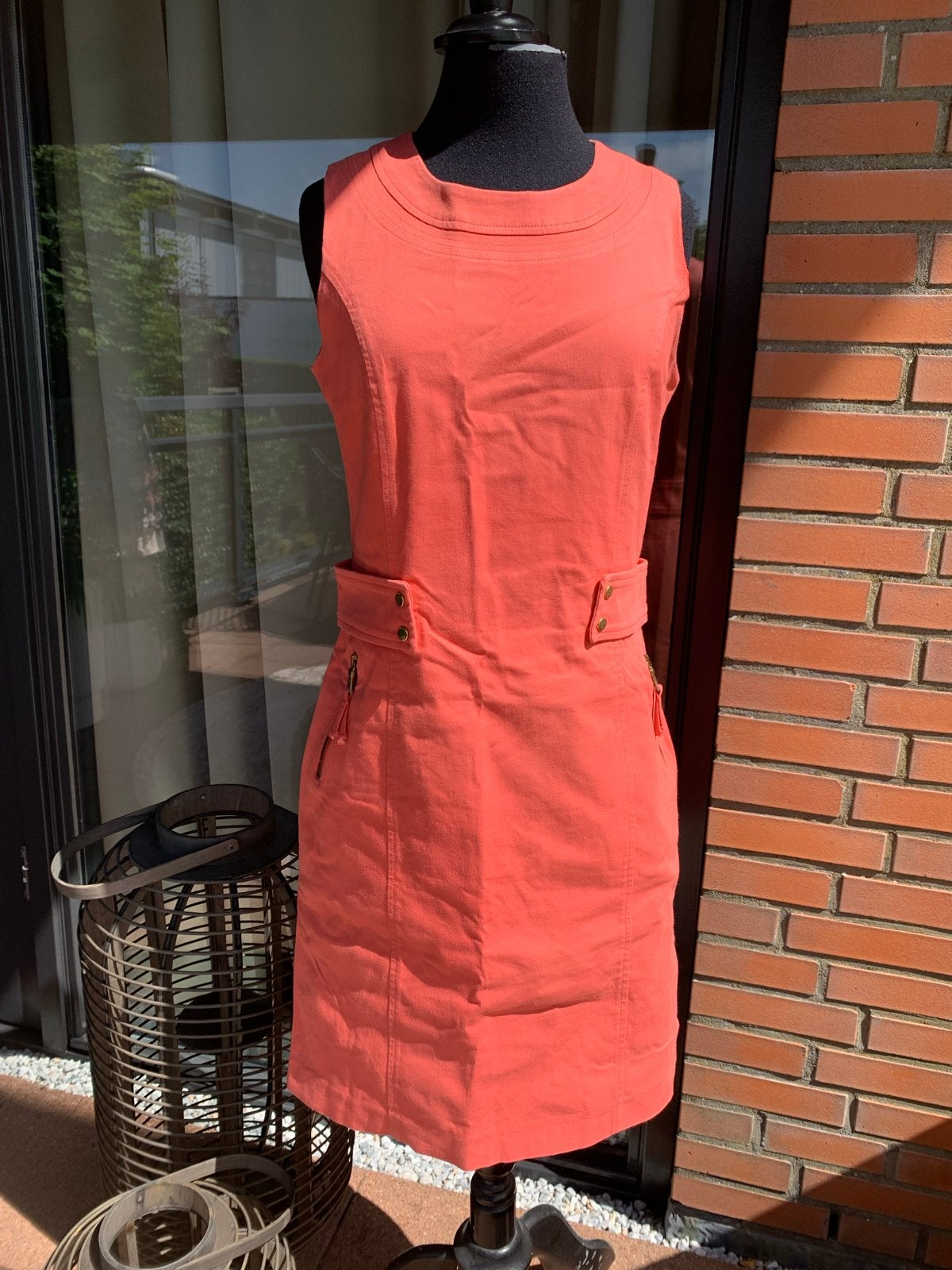 Cortefiel Woman Zomerjurk Maat 40 Koraalrood, Maat 38/40 (M), Oranje, Ophalen of Verzenden, Zo goed als nieuw