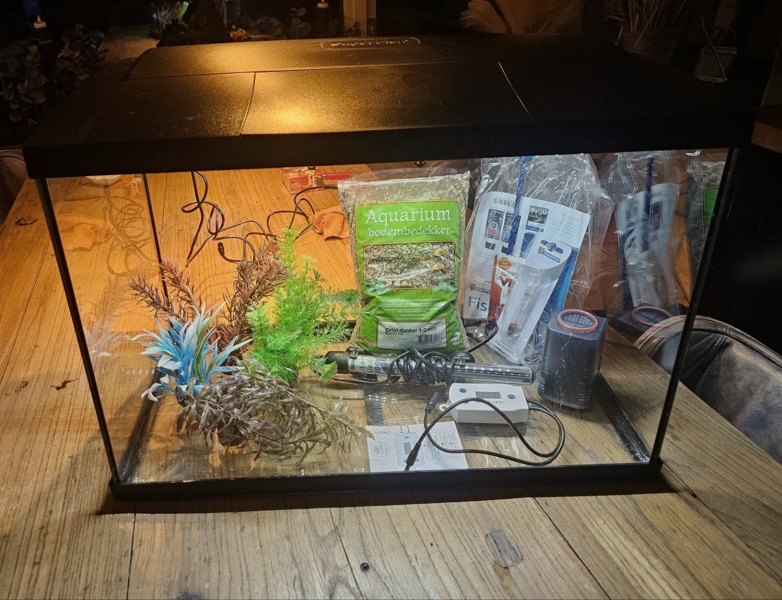SuperFish Start 70 ZGAN – compleet + 2 LED-lampen + controll, Ophalen of Verzenden, Zo goed als nieuw, Leeg aquarium