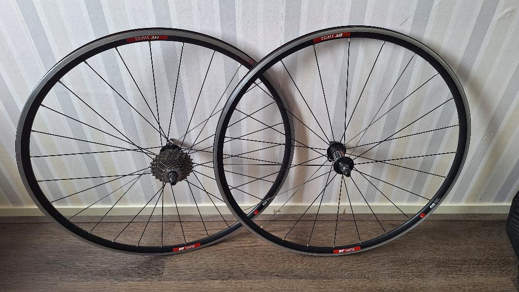 Racefiets wielen aluminium, 28 inch, Gebruikt, Velgrem, Aluminium