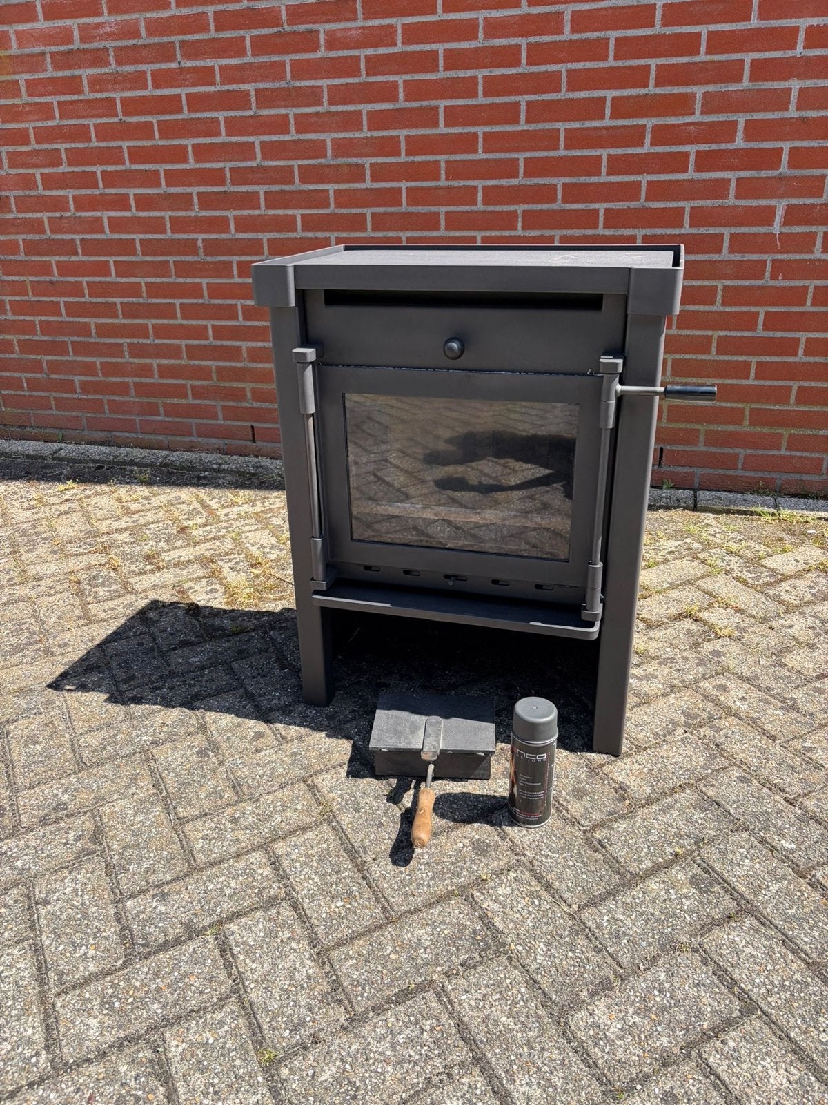Janus 9 Houtkachel 9kW - Vrijstaand, Achteraansluiting, Ophalen, Gebruikt, Vrijstaande haard, Houthaard