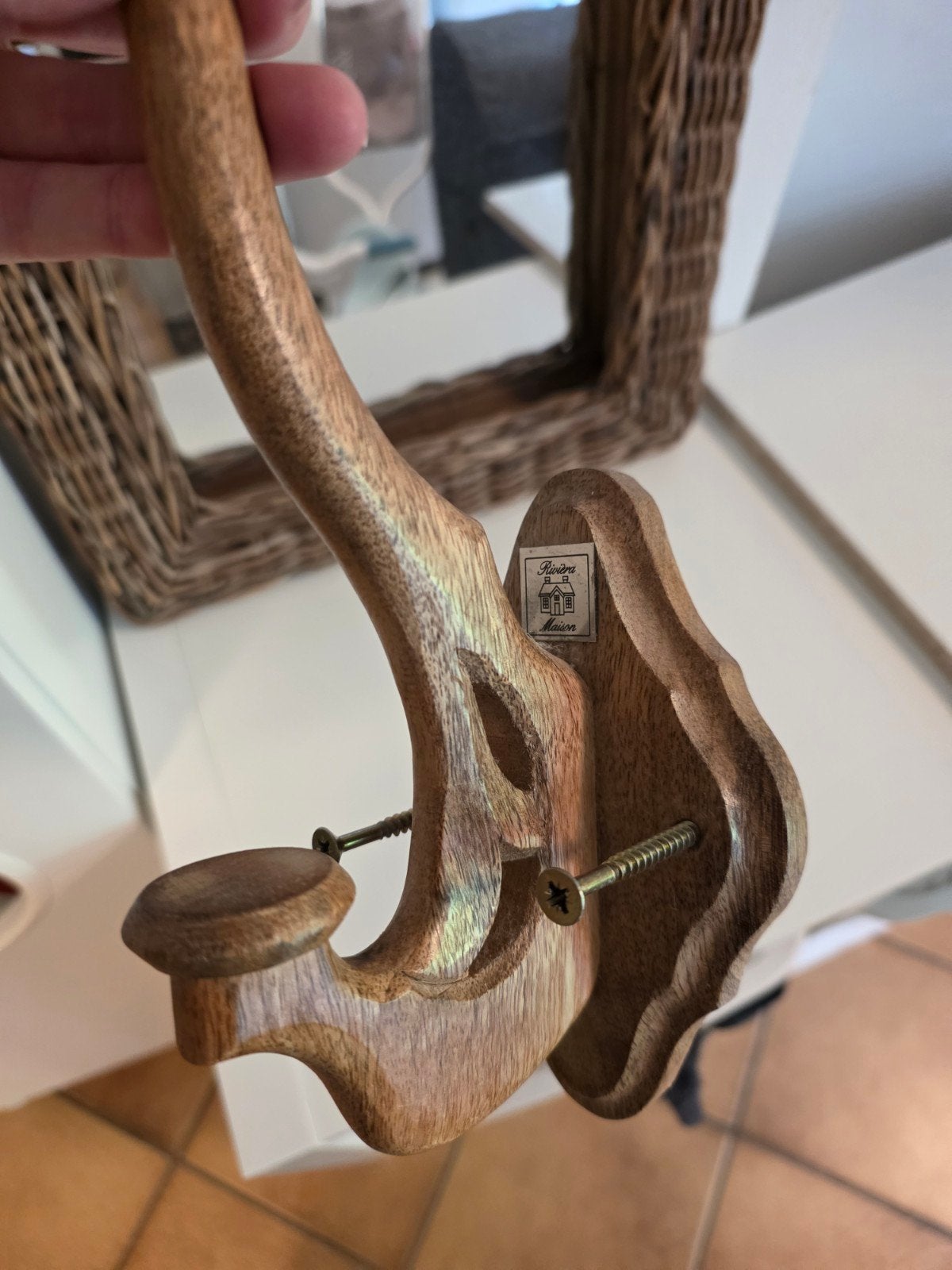 Originele Riviera Maison spiegel met rotan lijst, Huis en Inrichting, Woonaccessoires | Spiegels, Minder dan 50 cm, Ophalen of Verzenden