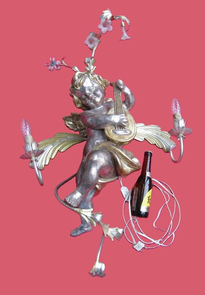 Prachtige hollywood regency wandlicht engel., Antiek en Kunst, Antiek | Lampen, Ophalen