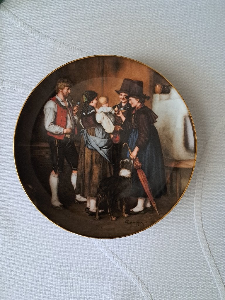 2 zeer mooie klassieke wandbordjes / Franz von Defregger, Ophalen of Verzenden