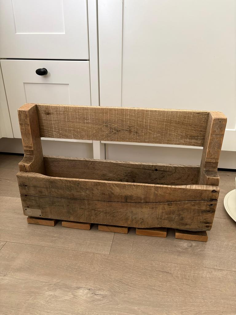 Wijnrek hout, 52 breed 34 hoog 12,5 diep, Ophalen, 5 tot 15 flessen, Zo goed als nieuw, Minder dan 50 cm