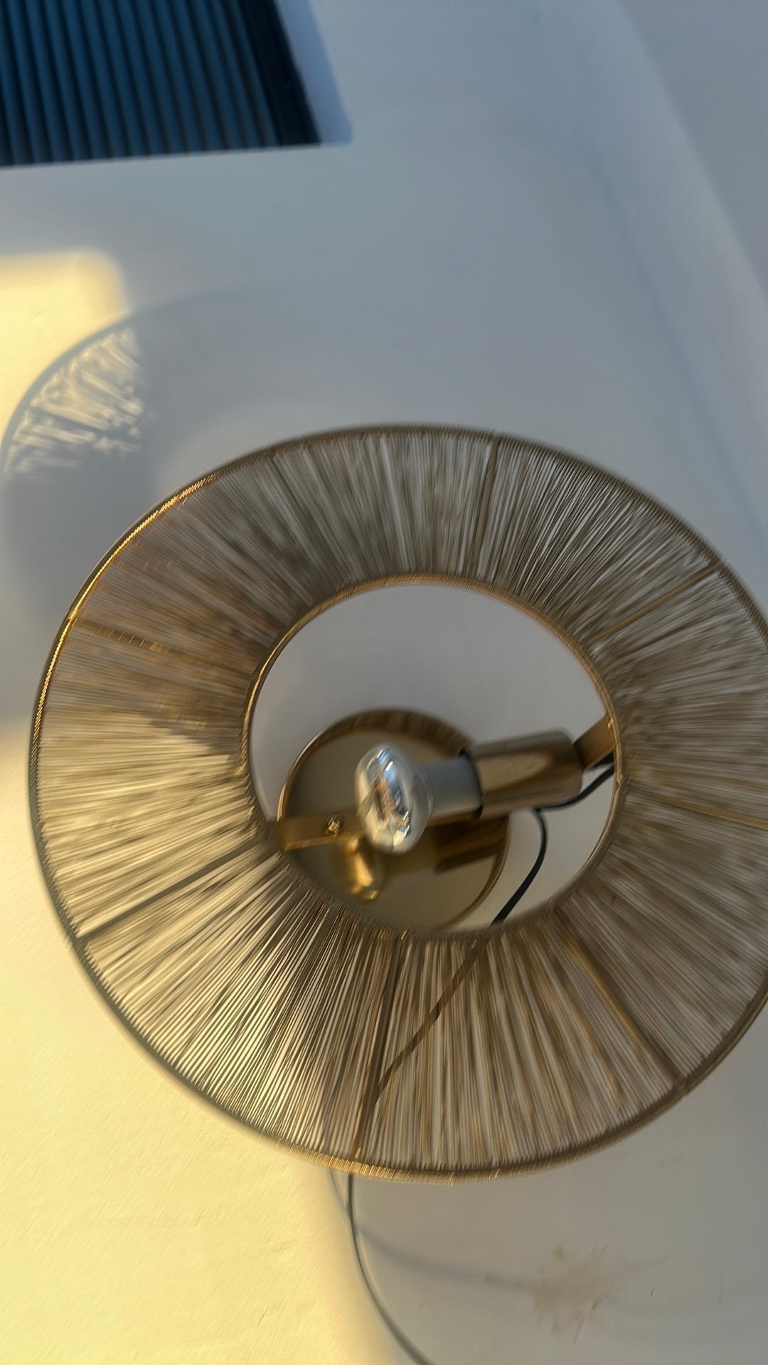 Mica lamp rond 40 cm, Ophalen, Zo goed als nieuw, Goud, Rond