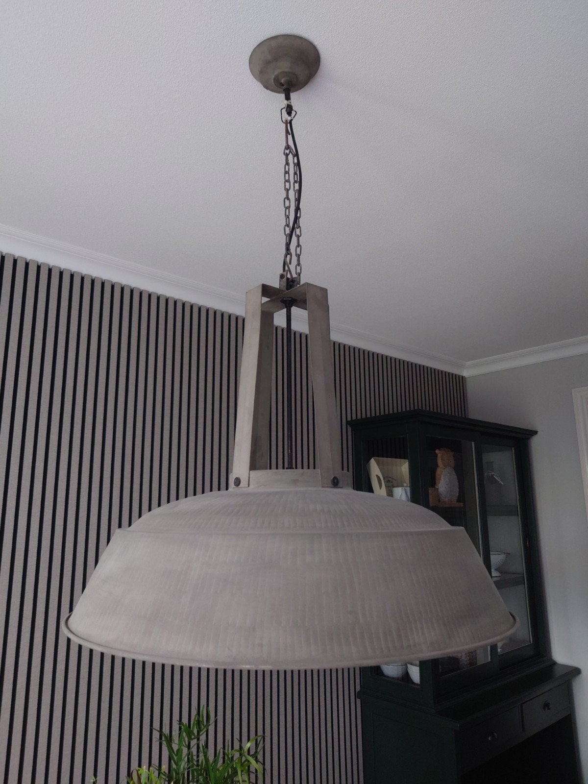 HK Living eetkamer lampen industrieel mat zink. 75cm, Ophalen of Verzenden, Gebruikt, 50 tot 75 cm