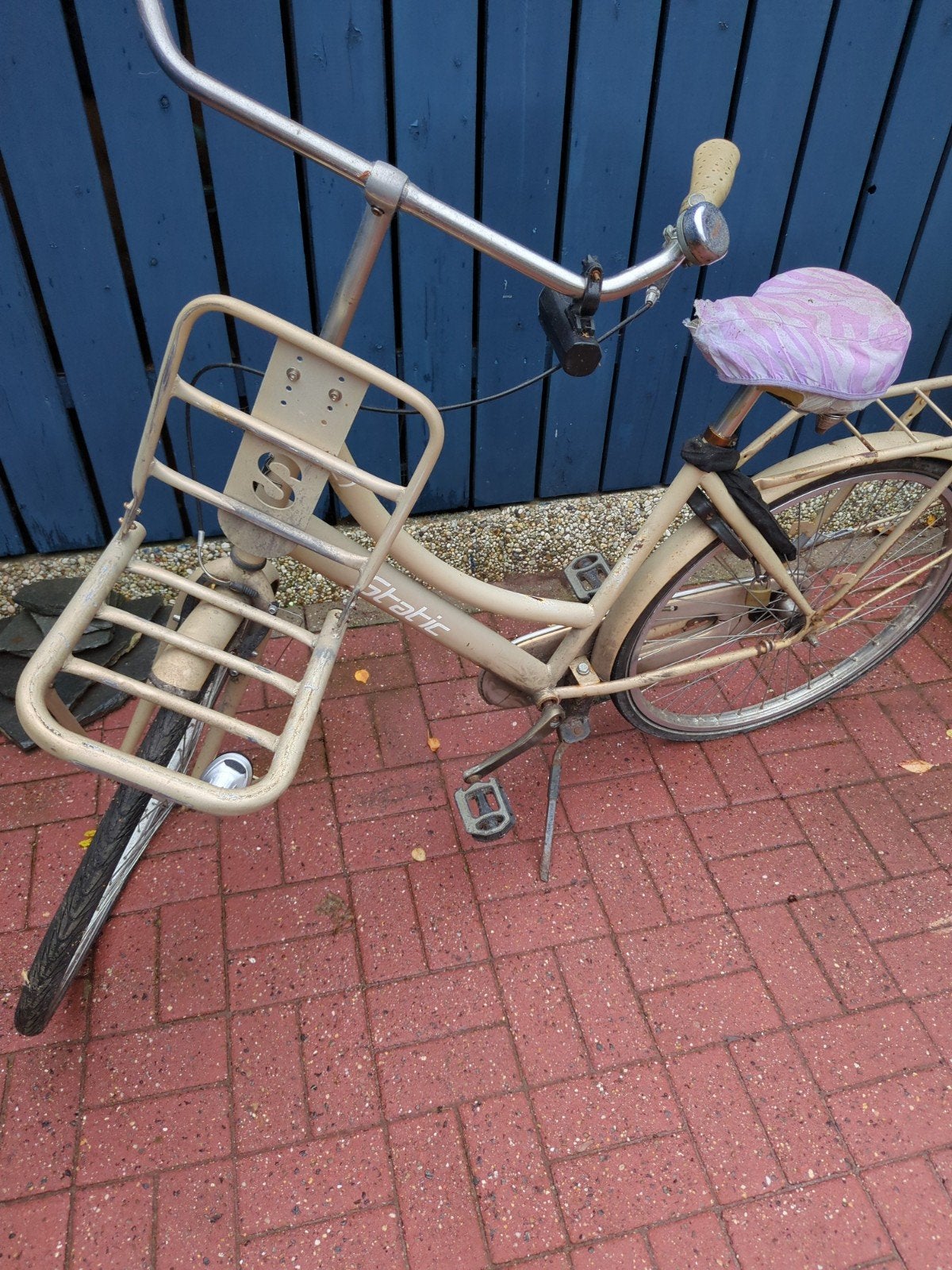 Static damesfiets met voordrager - Gebruikt, Fietsen en Brommers, Overige merken, Terugtraprem, Ophalen of Verzenden, 53 tot 56 cm