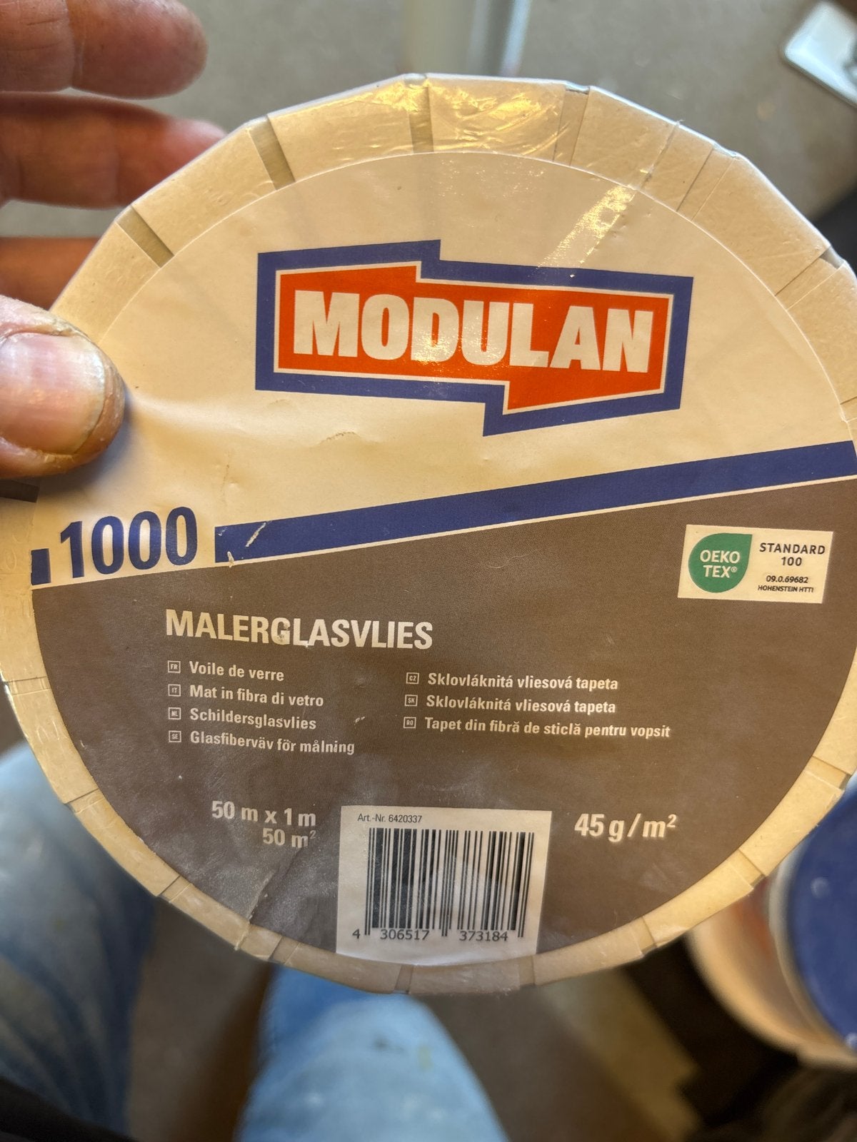 Modulan Malerglasvlies (ca. 75 m2) met lijm, Huis en Inrichting, Stoffering | Behang, Ophalen, Glasvezelbehang, 75 m² of meer