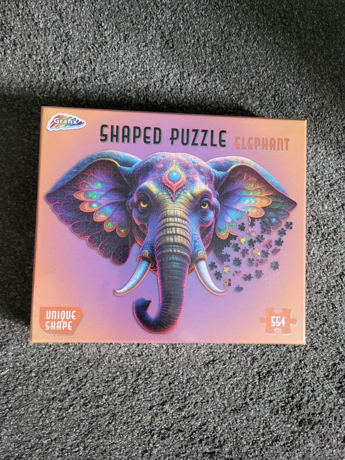 Granfix Shaped Puzzle Olifant - 554 stukjes, Ophalen of Verzenden, 500 t/m 1500 stukjes, Nieuw, Legpuzzel