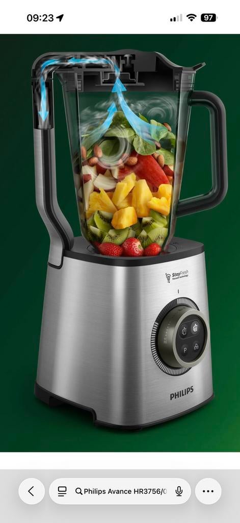 Philips Avance HR3756/00 vacumeer machine, Ophalen of Verzenden, Zo goed als nieuw, Blender
