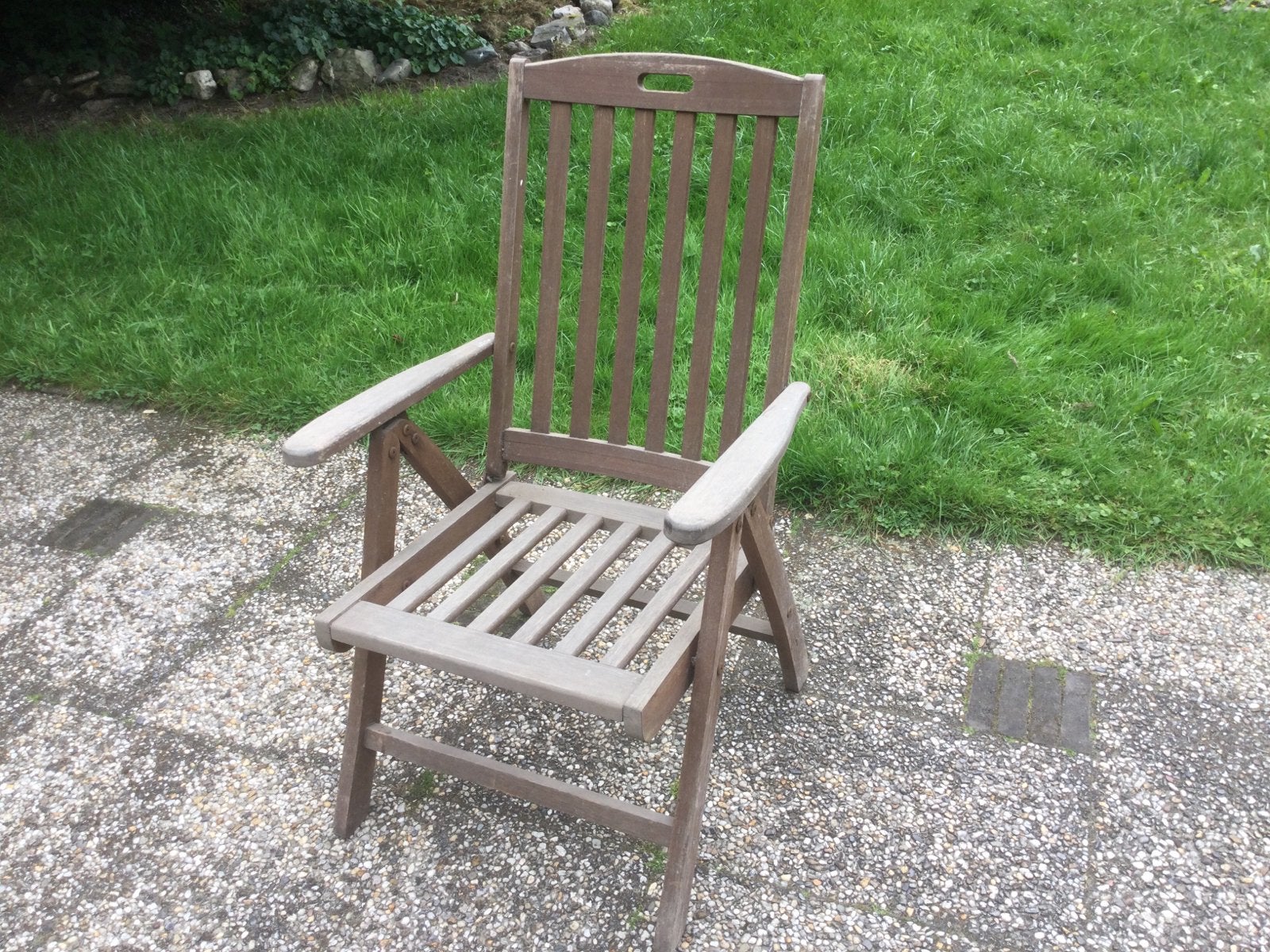 Harthouten vintage tuinstoelen Hartman 4x, Tuin en Terras, Ophalen, Gebruikt, Teakhout, Verstelbaar