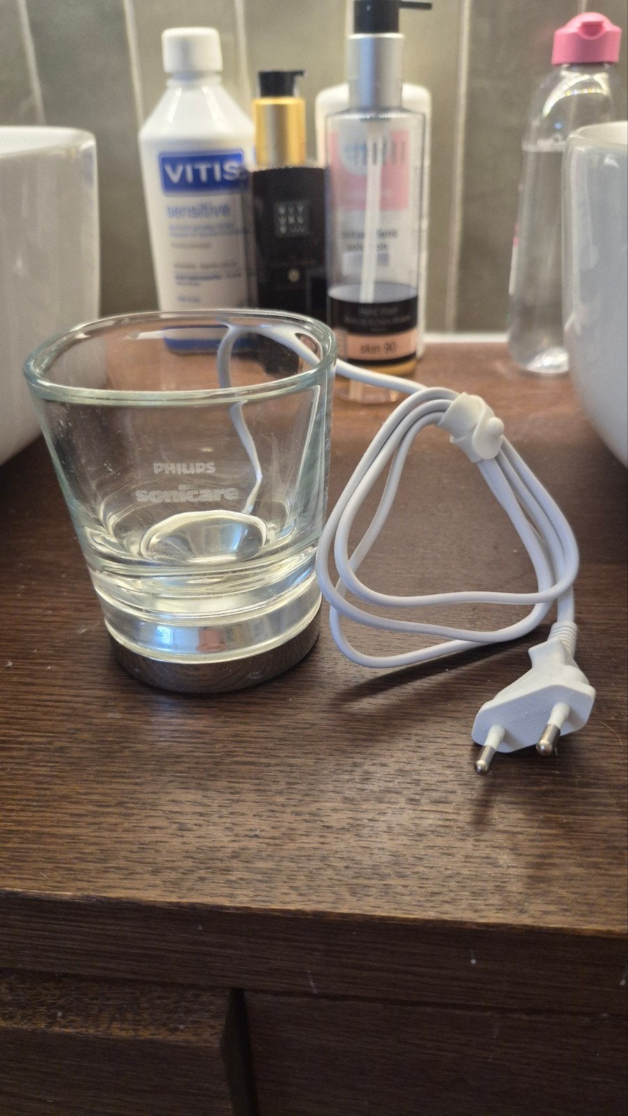 Philips Sonicare Luxe Oplader met Glas, Ophalen of Verzenden, Zo goed als nieuw, Mondverzorging