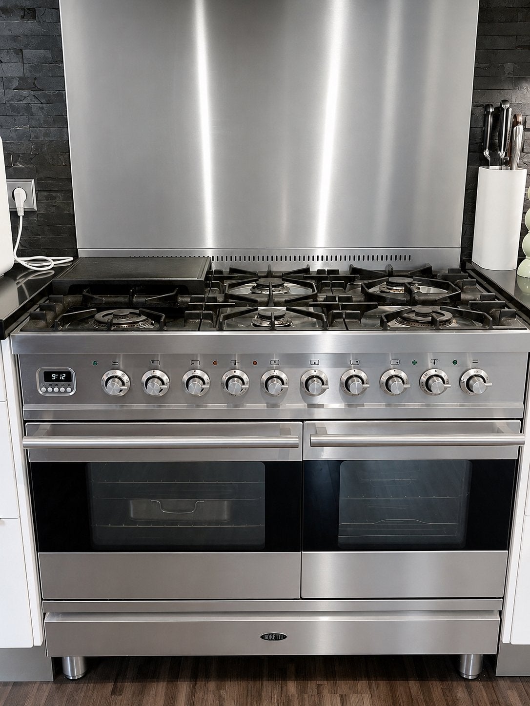 Boretti 100 cm Gasfornuis – 2 ovens – Perfect werkend – RVS, Ophalen, 60 cm of meer, Zo goed als nieuw, Gas