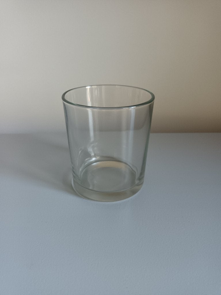 Glazen vaasje vaas kaarshouder waxinelicht houder glas, 10 cm, Gebruikt, Waxinelichthouder, Ophalen of Verzenden