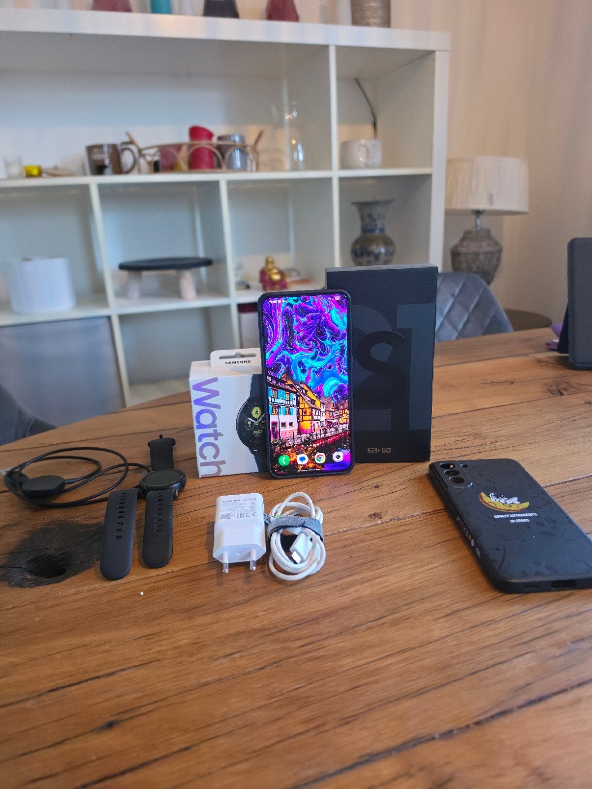 Samsung S21+ 5G met Galaxy Watch en accessoires, Gebruikt, Overige modellen, Ophalen of Verzenden, Zonder simlock