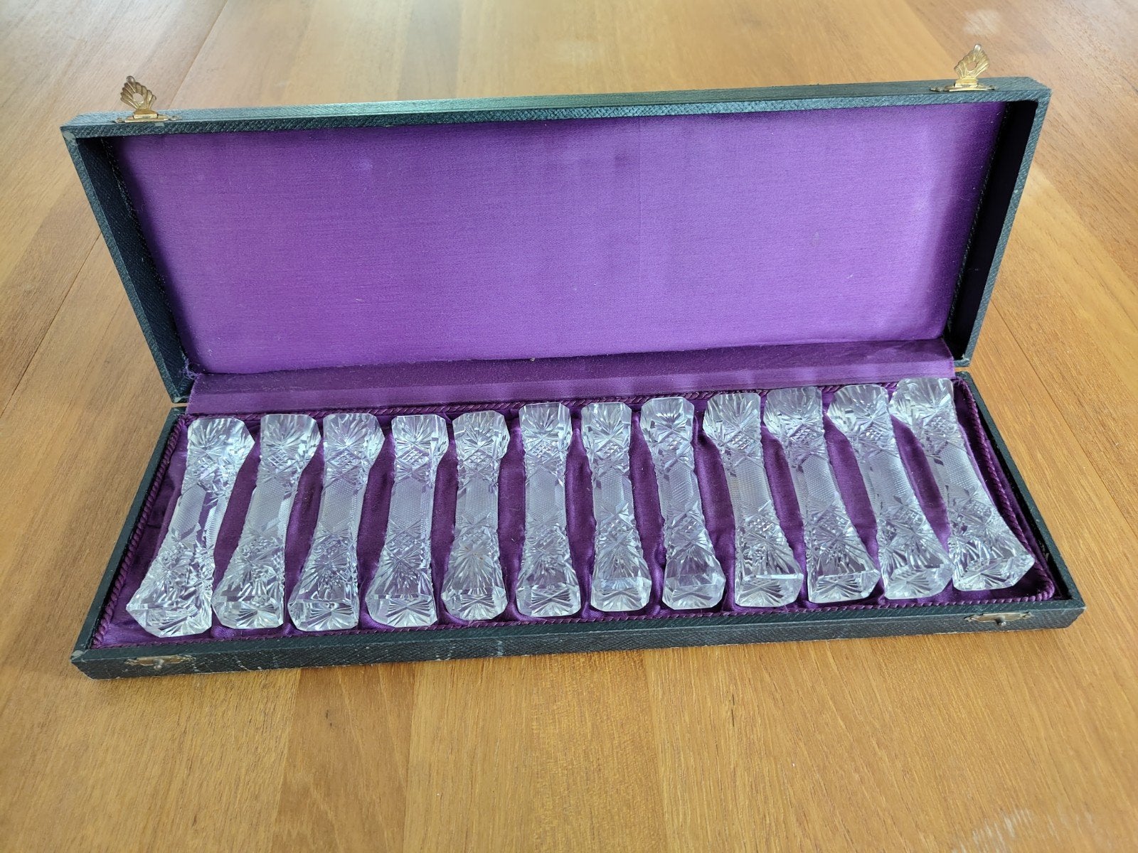 Vintage Art Deco Glazen Messenleggers Set (12), Antiek en Kunst, Antiek | Glas en Kristal, Ophalen of Verzenden
