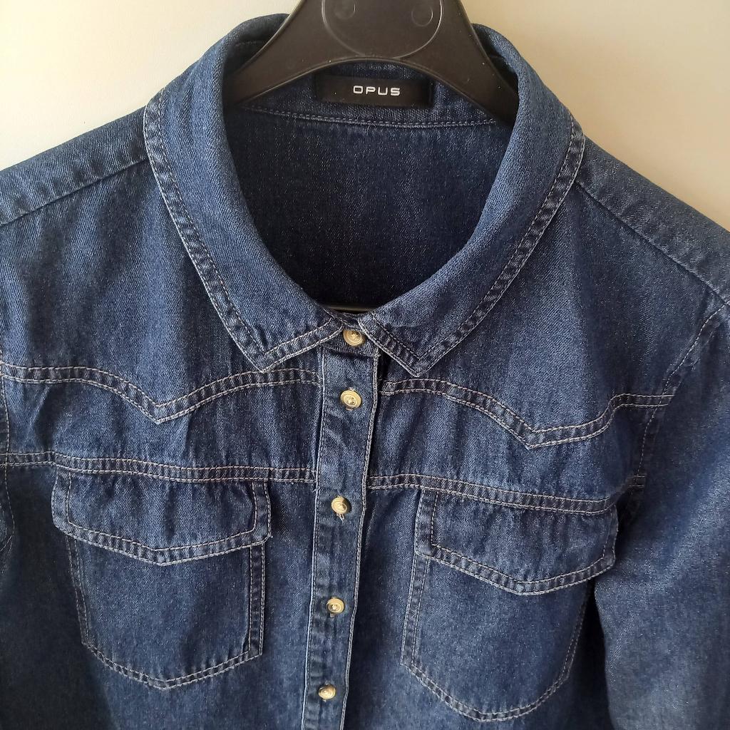 Spijker/jeans blouse van Opus maat 36, Blauw, Ophalen of Verzenden, Zo goed als nieuw, Maat 36 (S)