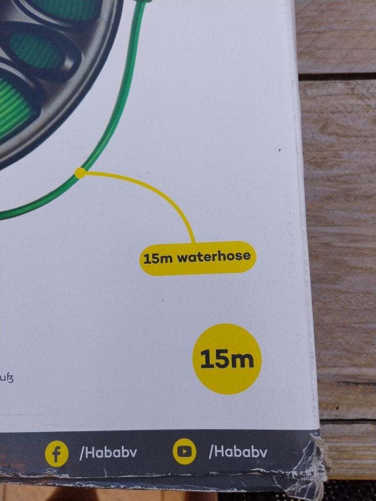 Haba 15 meter platte tuinslang op haspel, Ophalen, Nieuw