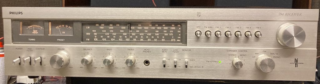 Philips 794 vintage ontvanger versterker, Gebruikt, Ophalen, Overige merken, Minder dan 60 watt