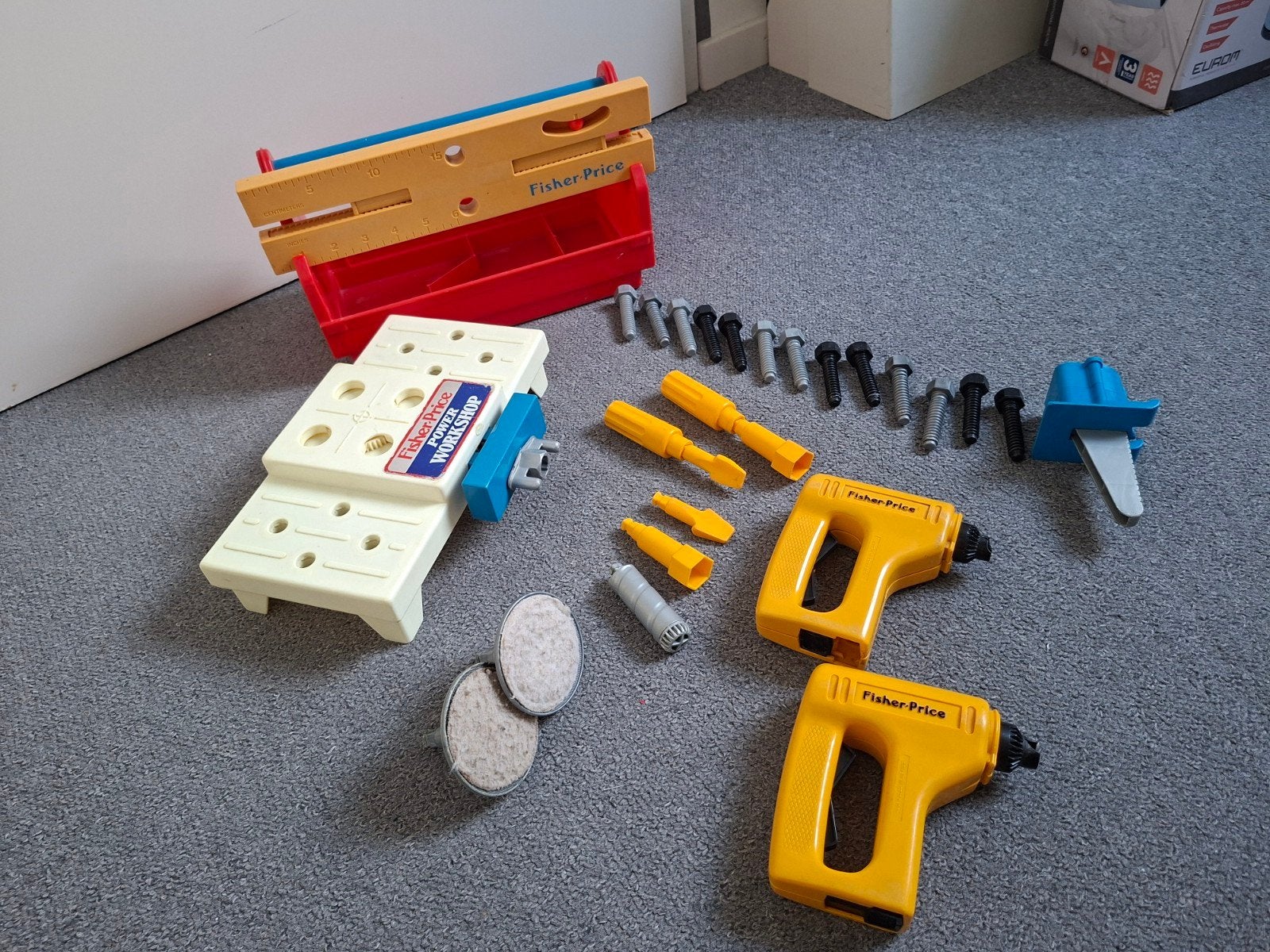 Fisher-Price Powerset Speelset - Boorkoppen defect, Kinderen en Baby's, Speelgoed | Fisher-Price, Ophalen of Verzenden, Gebruikt