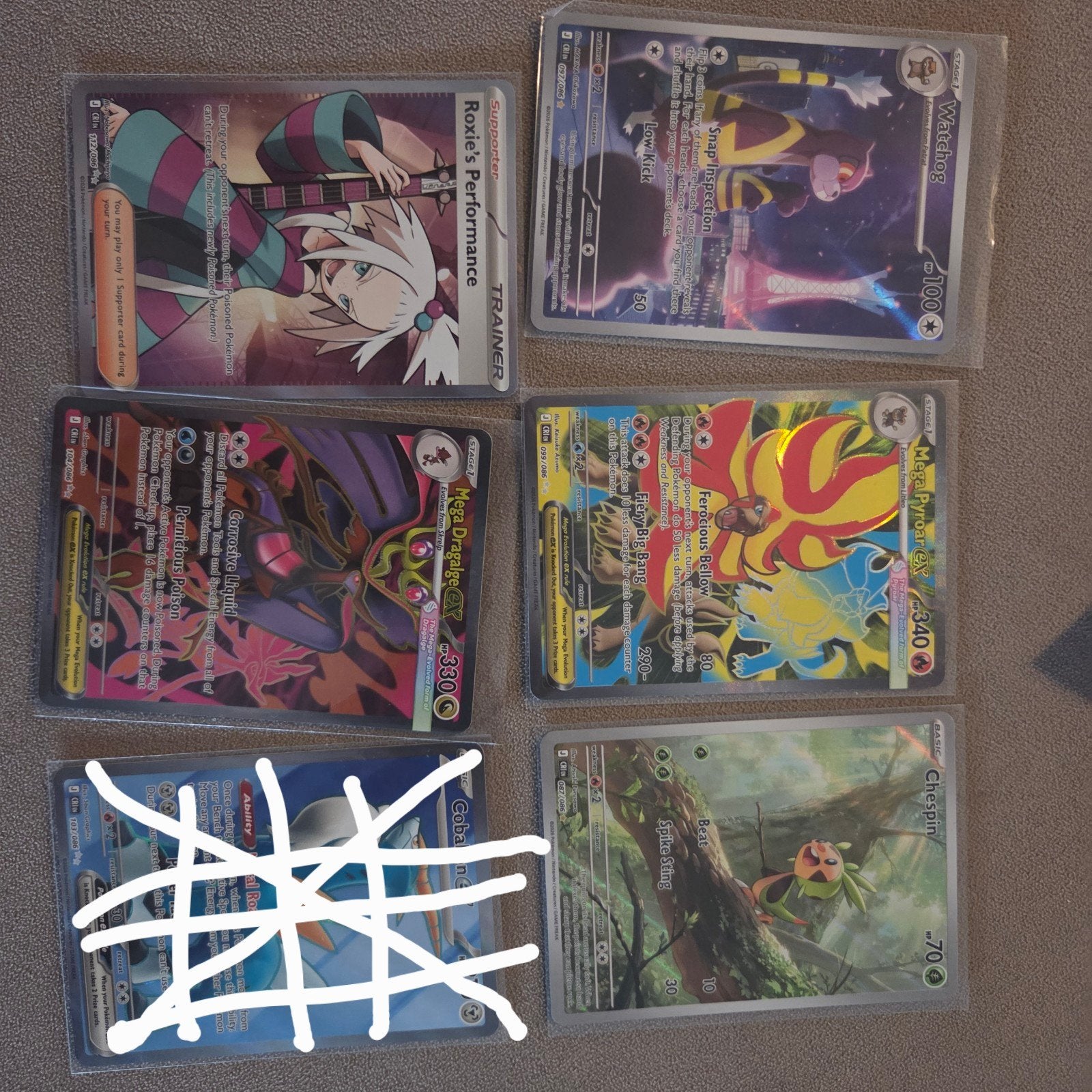 Pokémon TCG Collectie - 6 Zeldzame Kaarten Rising Chaos hits, Ophalen of Verzenden, Nieuw, Meerdere kaarten
