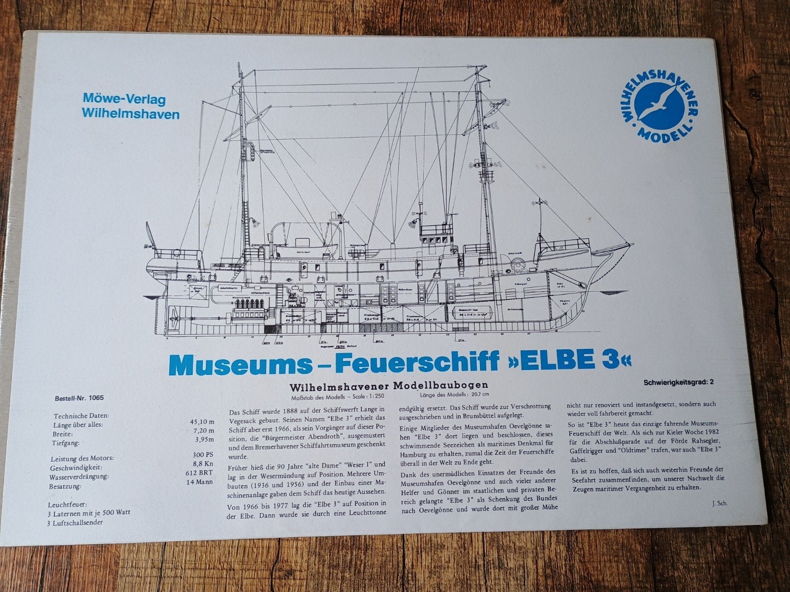 Modelbouwplaat Feuerschiff - Elbe 3 - ( nr.11) Schip, Ophalen of Verzenden, Nieuw